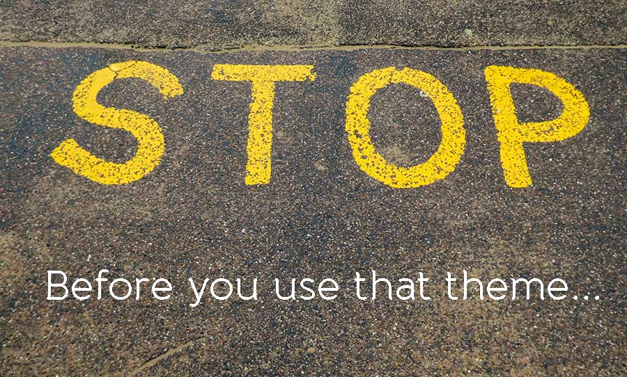 Stop! Before you use that WordPress theme…